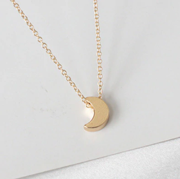 Thick Moon Pendant Necklace