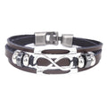 Jewelry Versatile Multi-Layer Infinity 8 Words Men'S Leather Bracelet Woven Vintage Leather Bracelet