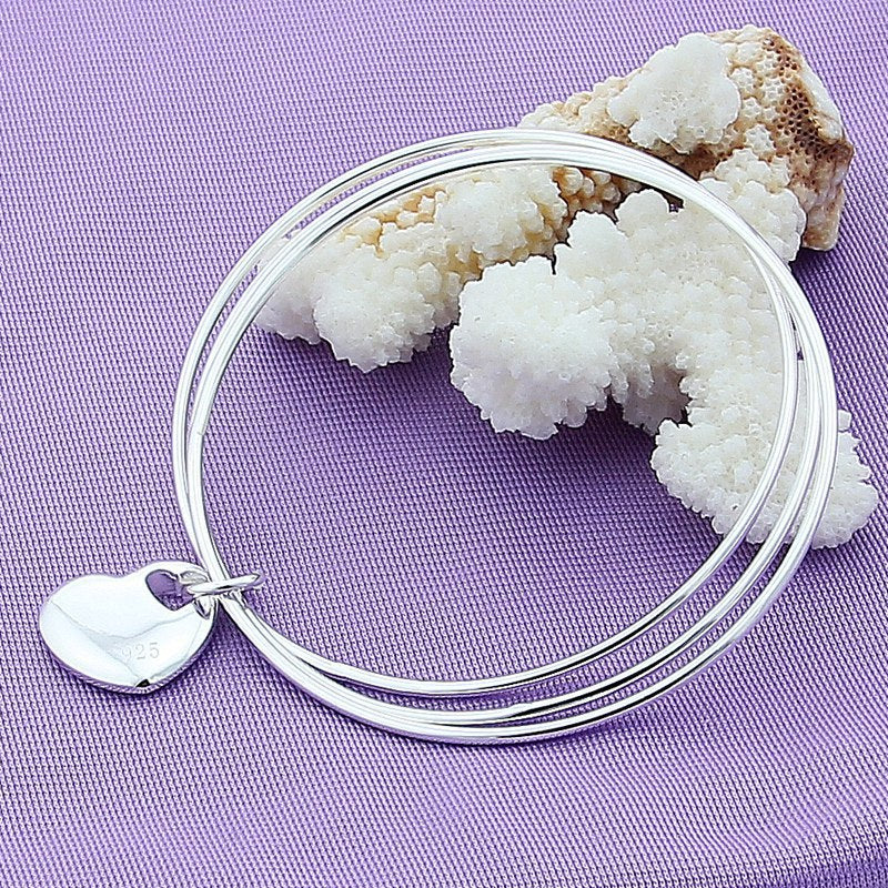 Silver Plated Fashion Three-Ring Sweetheart Bracelet