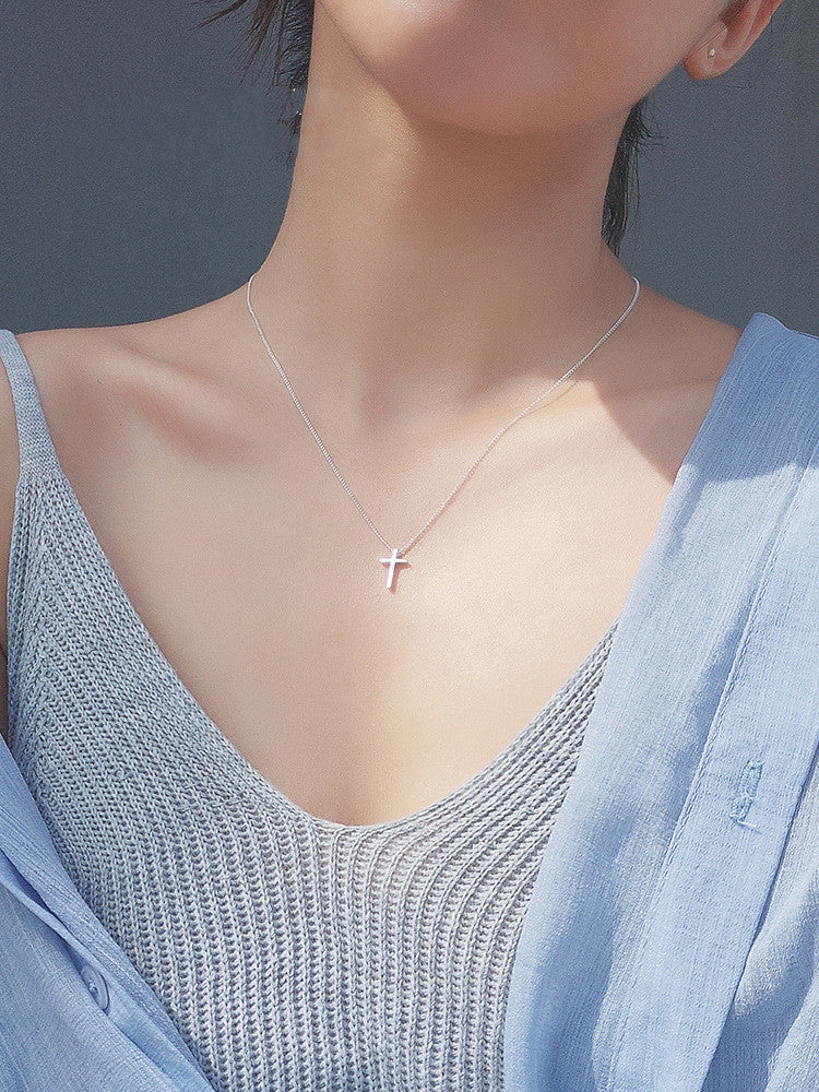 Simple Personality Cross Necklace Women
