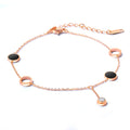 Rose Gold Black Geometric Circle Anklet Women'S Simple Girlfriends Sisters Ankle And Foot Chain