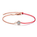 Zircon Bracelet Ladies Red Rope Copper Plated Rose Gold Inlaid Stone Bracelet Handmade