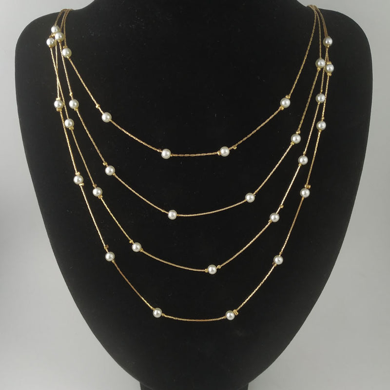 Simple Gold Bead Eyes Stars Multi-layer Necklace Necklace Women