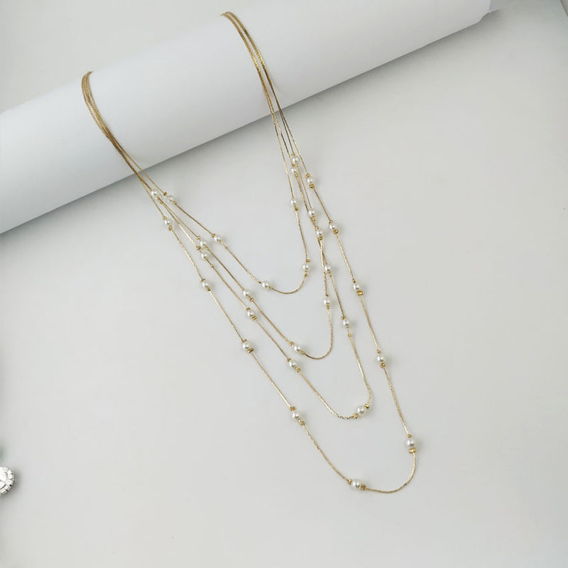 Simple Gold Bead Eyes Stars Multi-layer Necklace Necklace Women