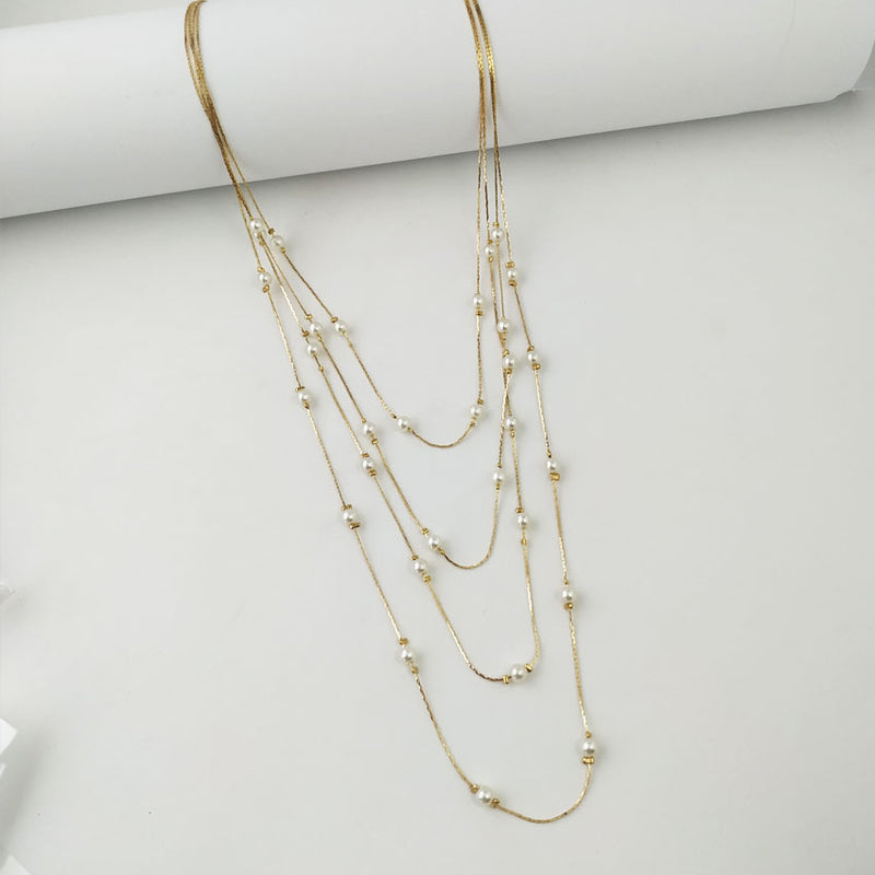 Simple Gold Bead Eyes Stars Multi-layer Necklace Necklace Women