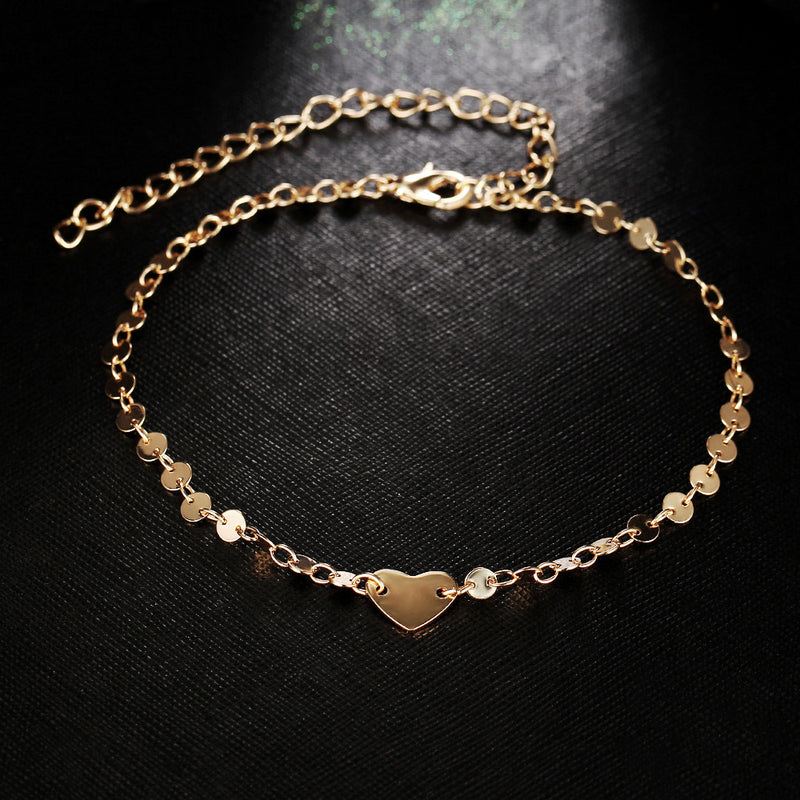 Love Coin Anklet Simple Fashion Anklet Copper Chain Foot