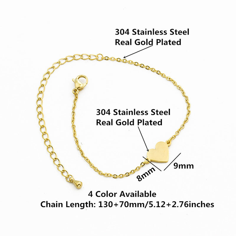 Love Lady Stainless Steel Clavicle Bracelet Gold Plated