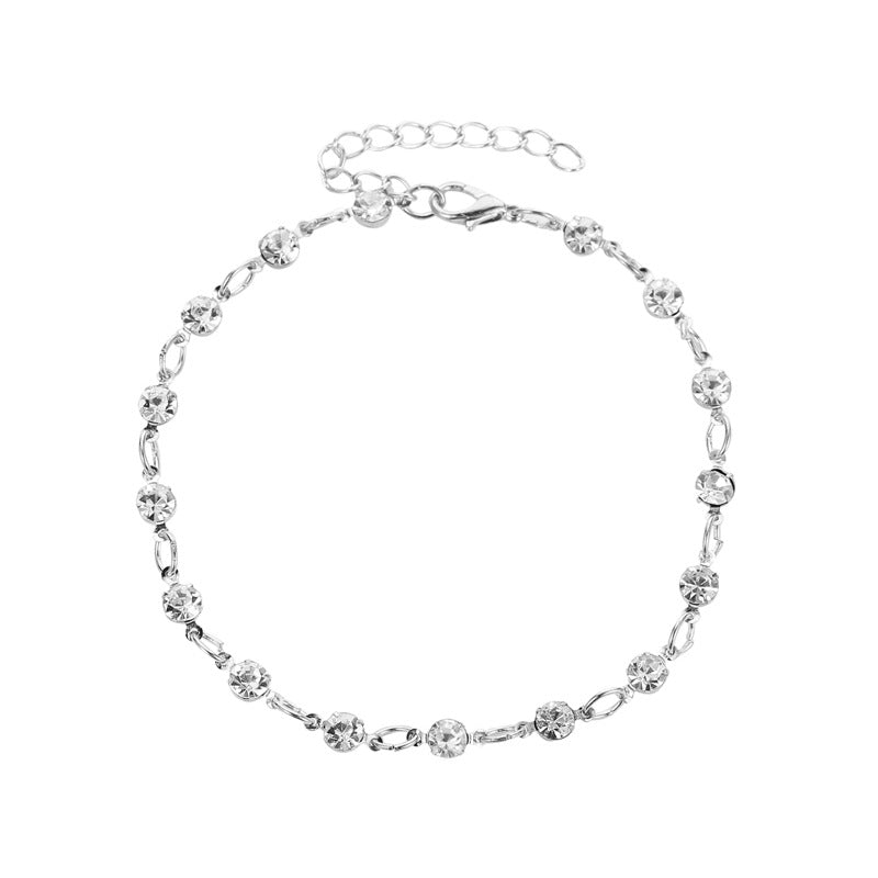 Temperament Beach Style Ladies Simple Round Flashing Anklet