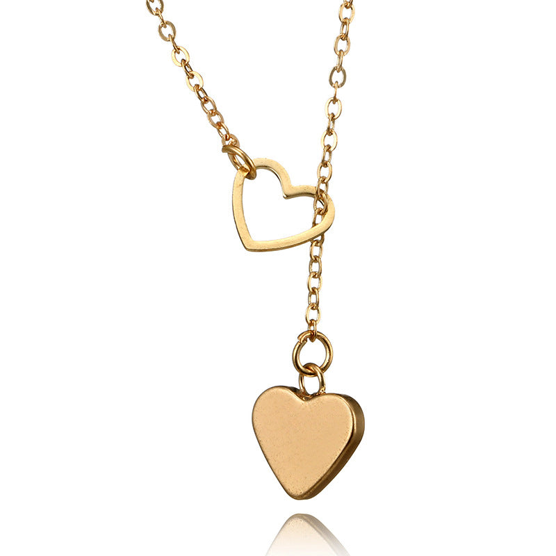 New Alloy Metal Hollow Love Heart Necklace Pendant