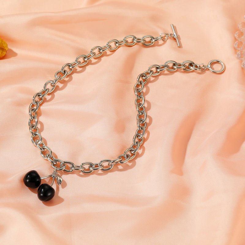 Black Cherry Necklace Fashion Thick Chain