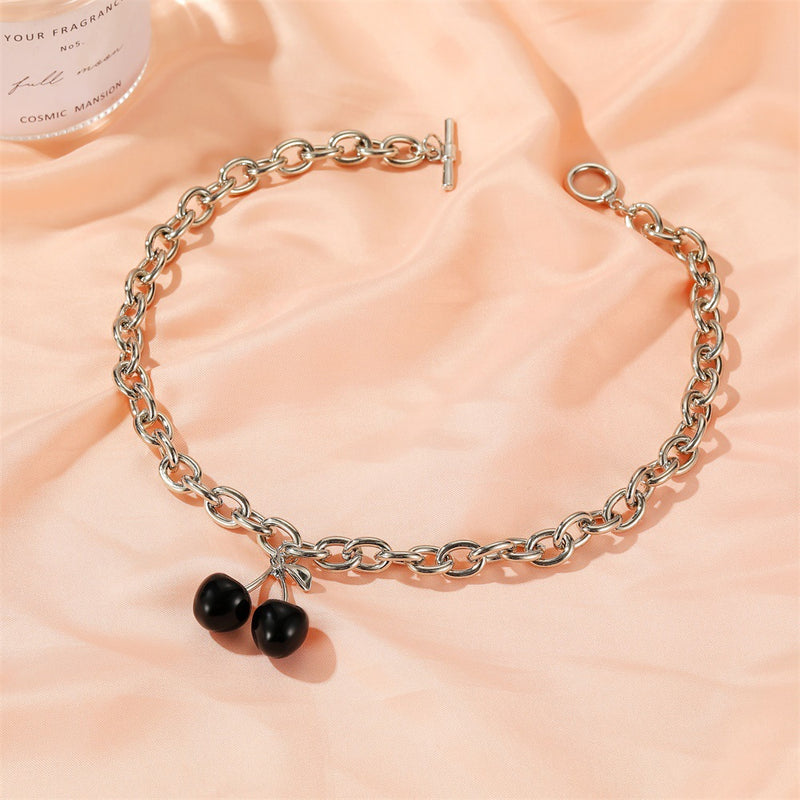 Black Cherry Necklace Fashion Thick Chain