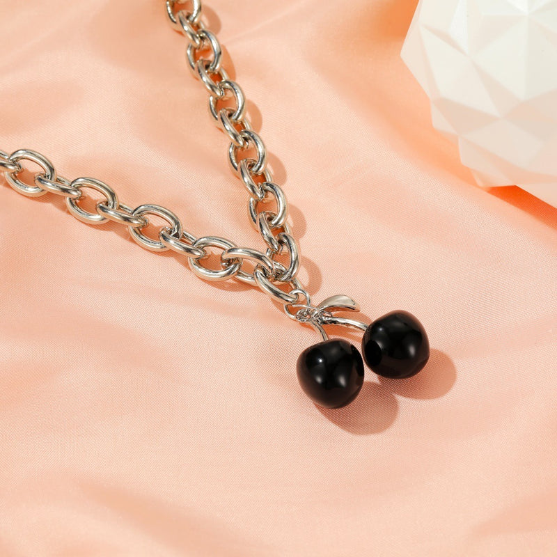 Black Cherry Necklace Fashion Thick Chain