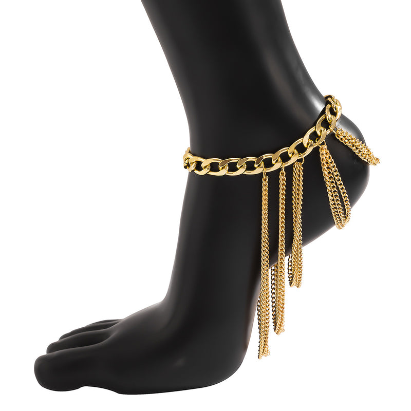 Multi-Layer Tassel Hip-Hop Temperament Anklet Women