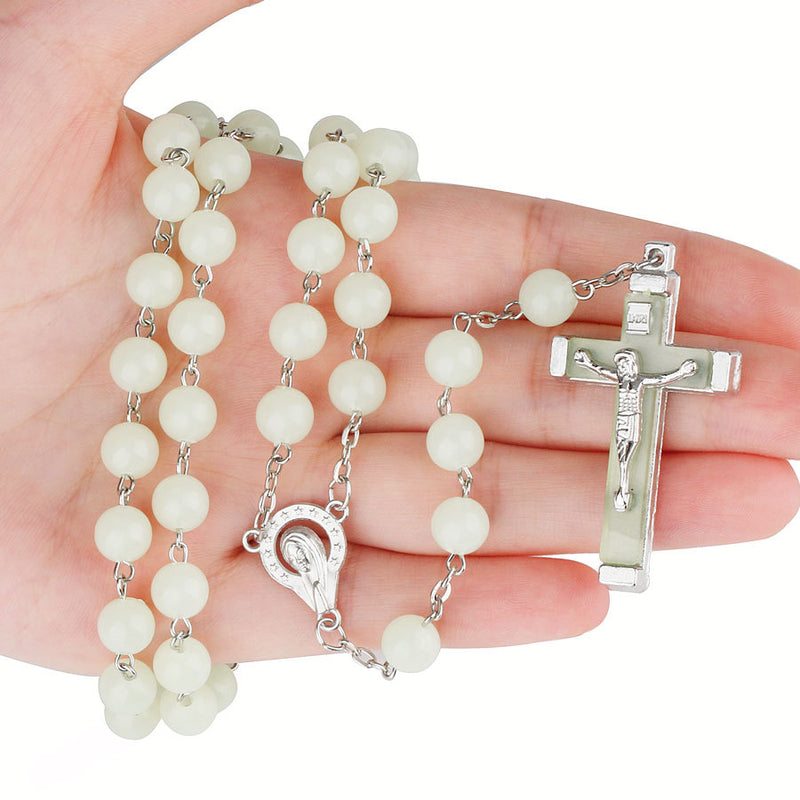 Rosary Jewelry Luminous Rosary Cross Necklace