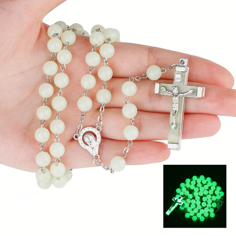 Rosary Jewelry Luminous Rosary Cross Necklace