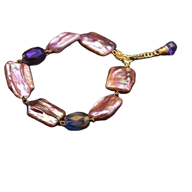 Natural Purple Baroque Pearl Bracelet