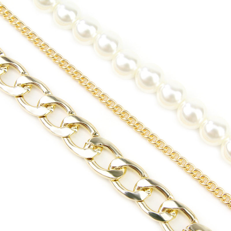 Elegant Temperament Pearl Necklace Popular Alloy Multilayer Necklace