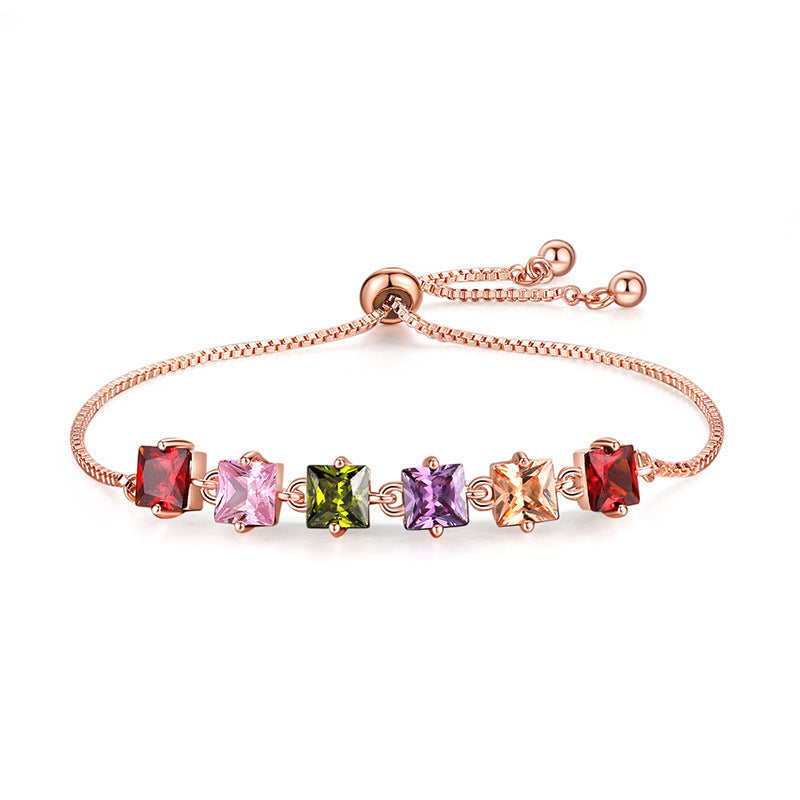 Boho Rainbow Tennis Bracelets For Women Adjustable Women's Bracelet Zircon Jewellry Friend Gift Wholesale Jewery