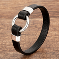 Simple Fashion Leather Rope Bracelet Alloy Spring Buckle Men'S And Women'S Bracelet