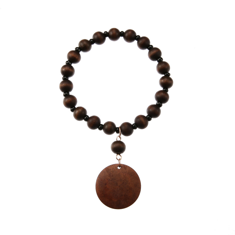 Wood Round Bracelet Black Bead Bracelet Multilayer Large Men's And Women's Jewelry