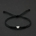 Silver Love Bracelet Lovers Handmade Hand-woven Red String Bracelet Simple All-match Small Jewelry