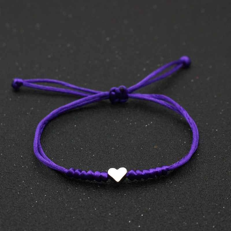 Silver Love Bracelet Lovers Handmade Hand-woven Red String Bracelet Simple All-match Small Jewelry