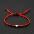 Silver Love Bracelet Lovers Handmade Hand-woven Red String Bracelet Simple All-match Small Jewelry