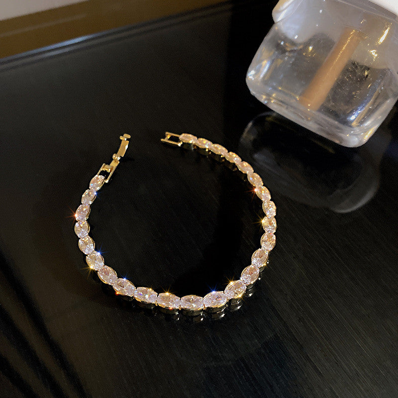 Geometric Zircon Bracelet Net Red Temperament Design Sense Of Hand Ornaments