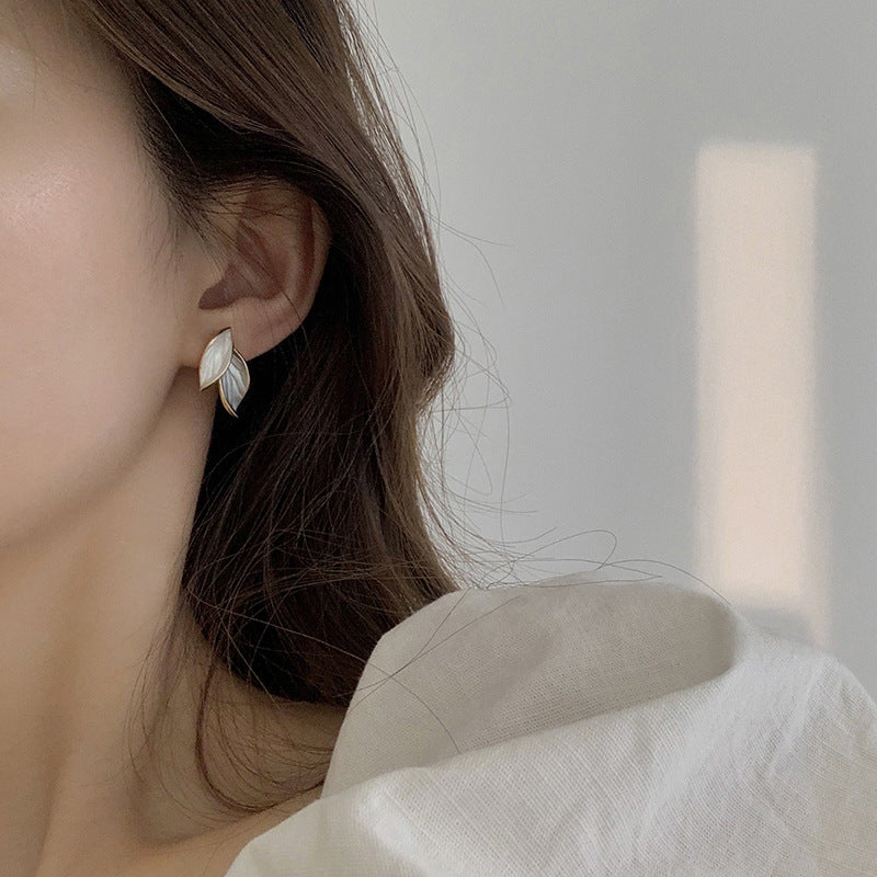 Wind Leaf Earrings Female Personality High-End Design Sense