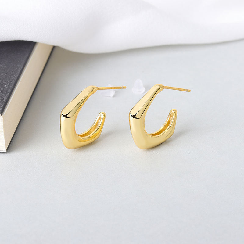 Temperament Short Geometric Earrings Metal Earrings