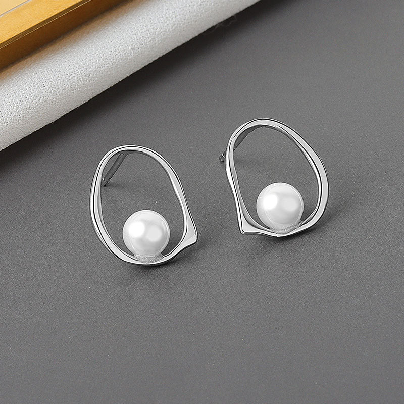 Hollow Pearl Line Earrings Female Students All-match Jewelry