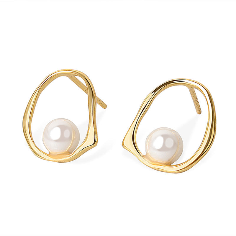 Hollow Pearl Line Earrings Female Students All-match Jewelry