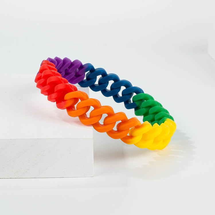Camouflage mixed color hollow silicone bracelet
