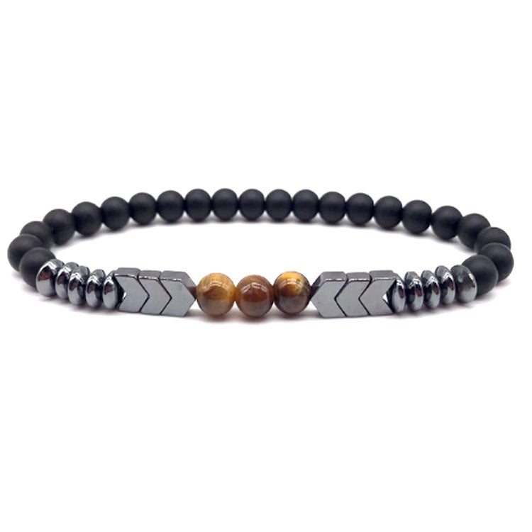 Lava Stone Tiger Eye Men's Bracelet