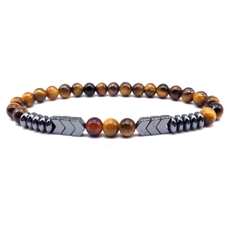 Lava Stone Tiger Eye Men's Bracelet
