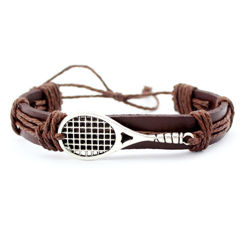 Tennis Hand-woven Cowhide Bracelet, First Layer Leather Bracelet