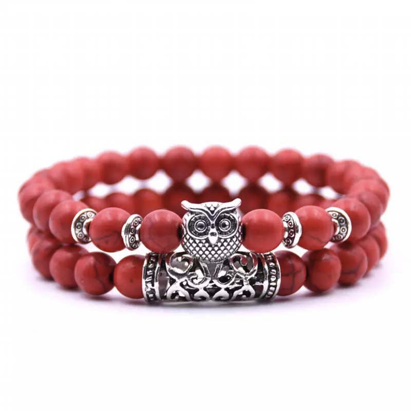 Natural Stone Intuitive Owl Bracelet