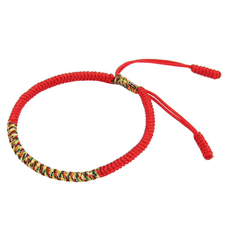 Creative Braided Bracelet Handmade Diamond Knot Bracelet Multicolored Big Red Hand Rope
