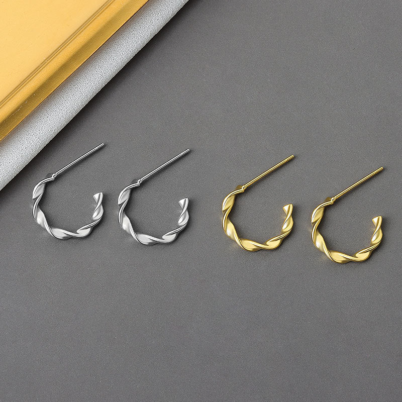 C-shaped Twist Earrings Female Irregular Twist Earrings