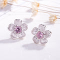 New Product Peach Flower Earrings Temperament And Personality All-match