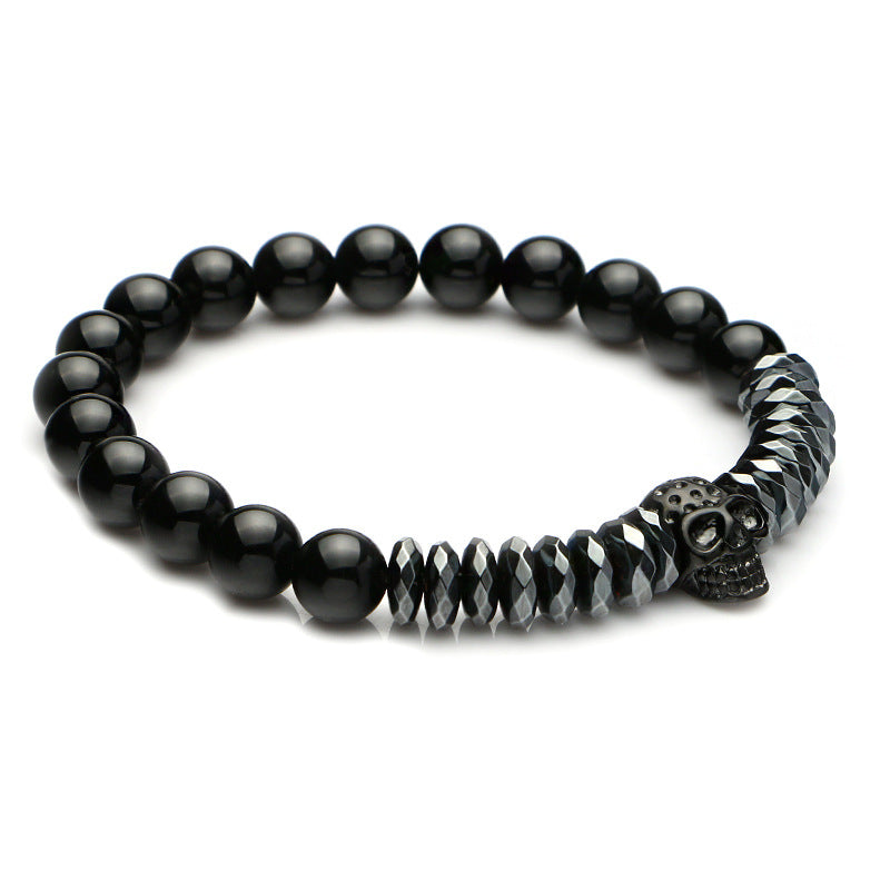 Black Gallstone Beaded Bracelet