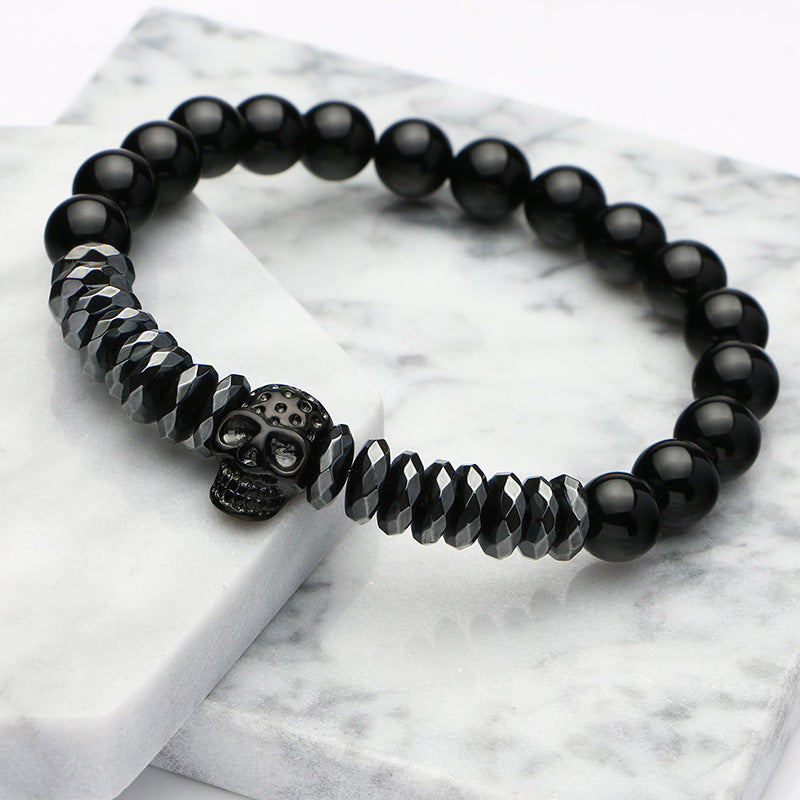 Black Gallstone Beaded Bracelet