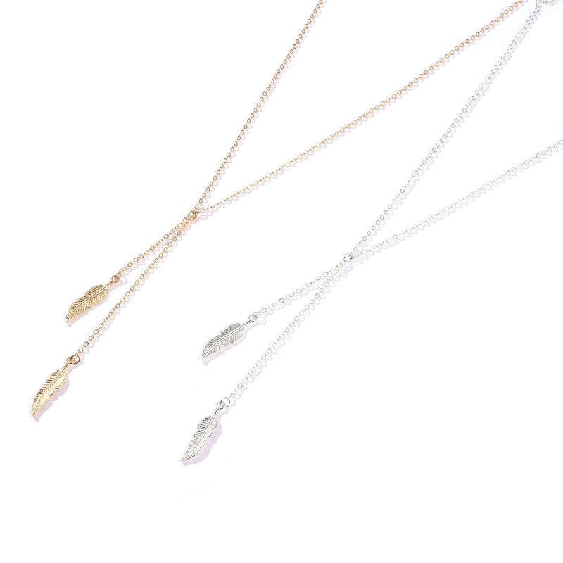 Simple Mori Series Feather Gold Pendant