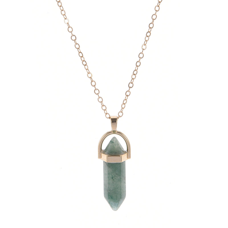 Short Bullet Head Crystal Stone Pendant Clavicle Necklace