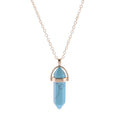 Short Bullet Head Crystal Stone Pendant Clavicle Necklace