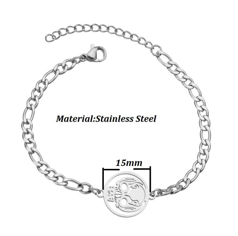 European And American Style Stainless Steel Skull Bracelet Ladies Simple