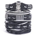 Woven Leather Bracelet Diy 6-piece Set Combination Men's Bracelet Bracelet