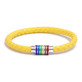 Woven Leather Bracelet Rainbow Colorful Fashion Magnetic Bracelet
