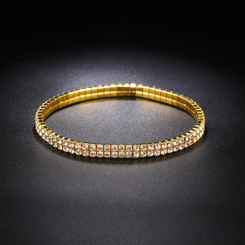 Korean Single Row Flash Diamond Elastic Diamond Anklet