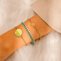 Leaf hexagon pineapple coconut alloy bracelet